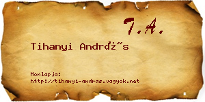 Tihanyi András névjegykártya